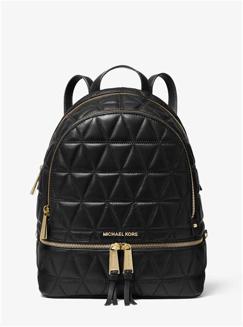 michael kors rhea quilted leather backpack